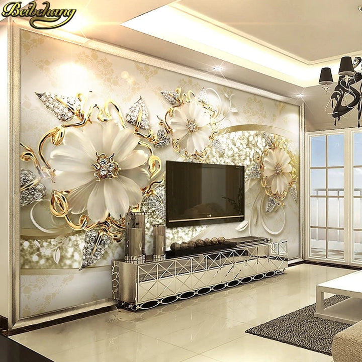 3D  living room sofa TV background wall paper bedroom bedroom large murals