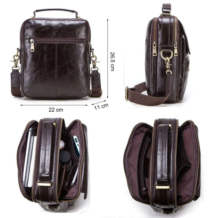 Leather Messenger Bag For men Casual Shoulder Crossbosy Bags-bag-Bennys Beauty World