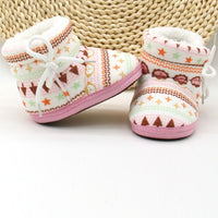 Warm Soft Baby Retro Printing Cotton Padded Infant Boots 6-12M-Shoes-Bennys Beauty World