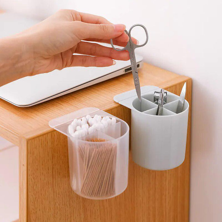 Pen Box Stick On Desktop Brush Pot Plastic Pen Holder Container Makeup Stationery Storage Holder for Home Office Decor-Arlik interiors