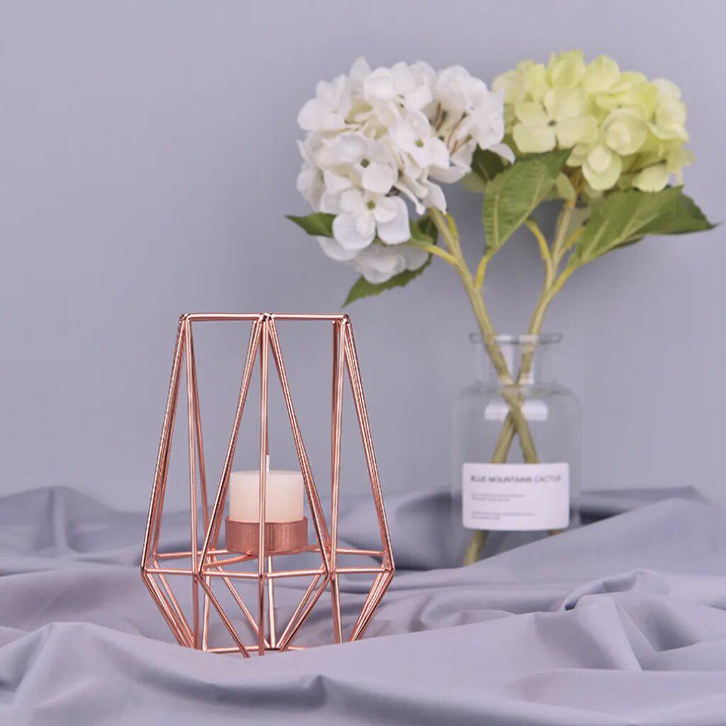 Nordic Style Wrought Iron Geometric Candle Holders Home Decorate Metal Crafts candlestick candelabros de velas Holder mesa-Arlik interiors