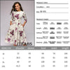 Women Retro Tunic 3/4 Long Sleeved Floral Print Bodycon Dresses-Dress-Bennys Beauty World