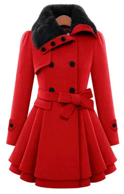 Women's Winter Slim Long Wool Padded Coat