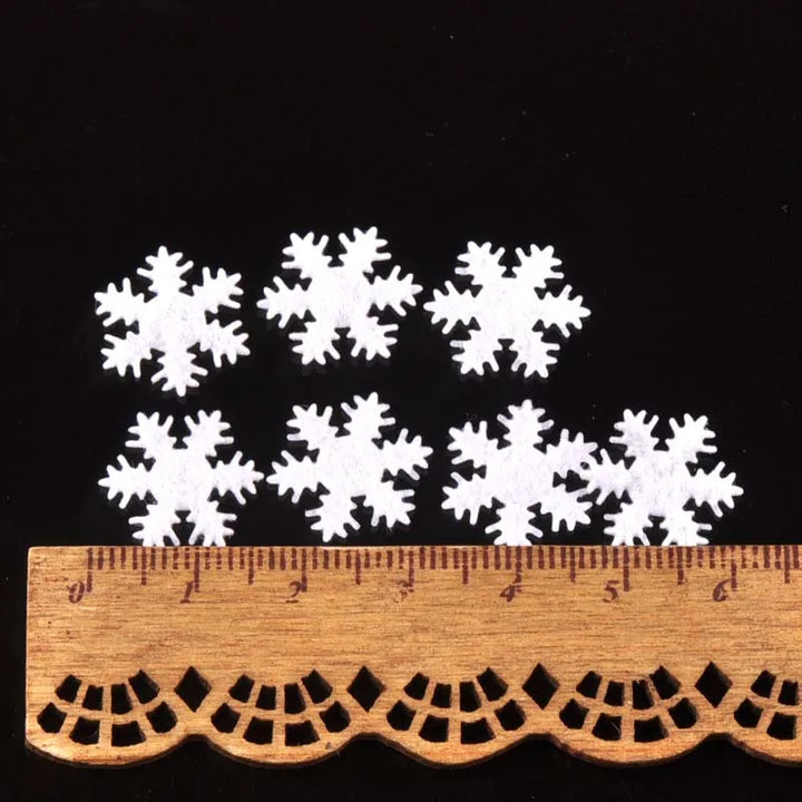 White Felt Snowflake Christmas Sticker