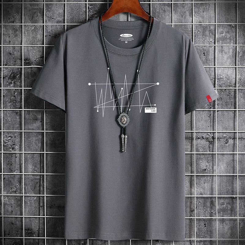 Men's Loose Cotton Fashion Short Sleeve T-shirt-shirt-Bennys Beauty World