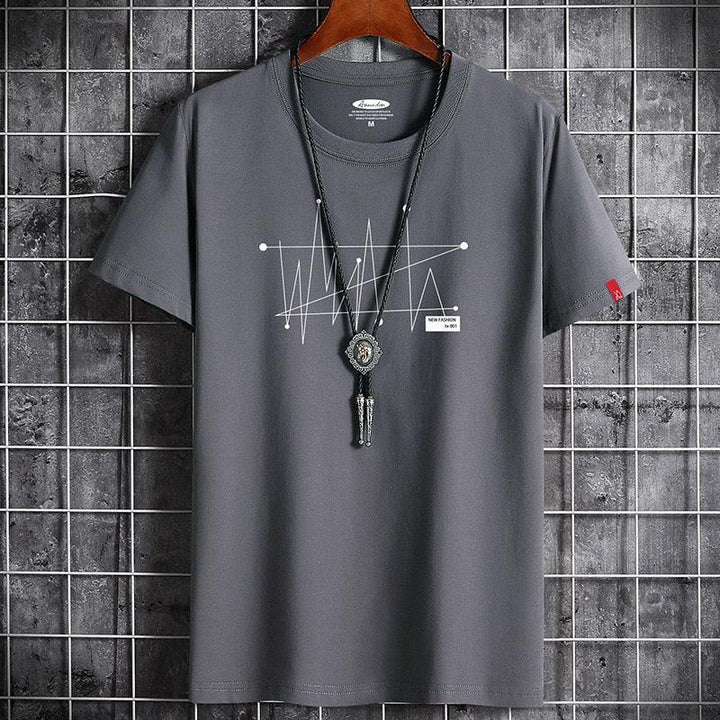 Men's Loose Cotton Fashion Short Sleeve T-shirt-shirt-Bennys Beauty World