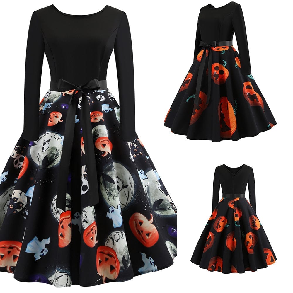 Halloween Round Neck Swing Dress BENNYS 