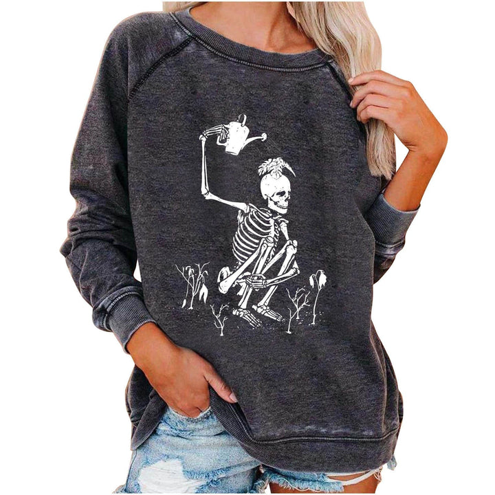 Halloween Skull Funky Print Sweatshirt For Women BENNYS 