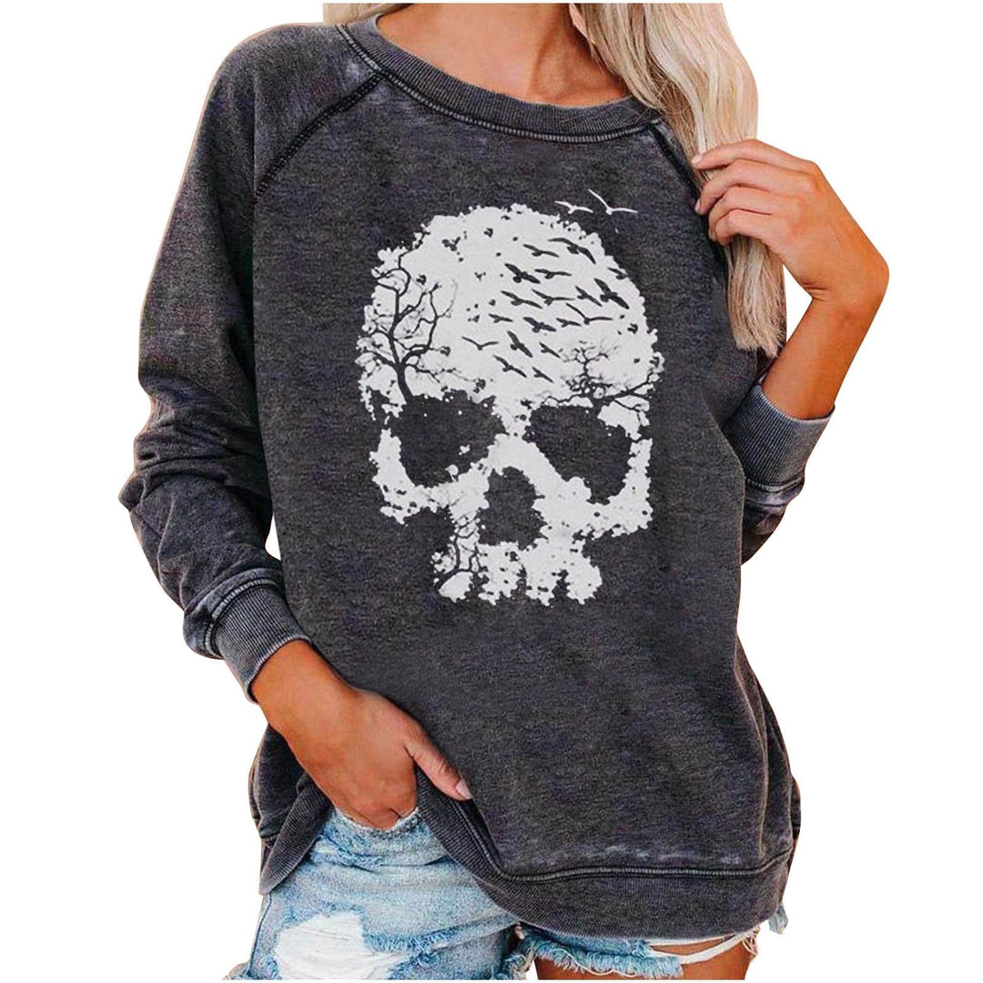 Halloween Skull Funky Print Sweatshirt For Women BENNYS 