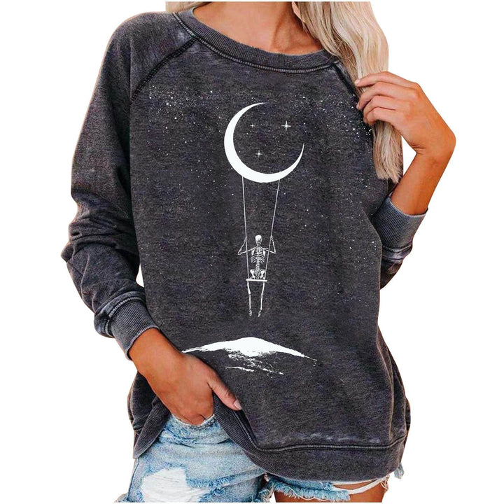 Halloween Skull Funky Print Sweatshirt For Women BENNYS 