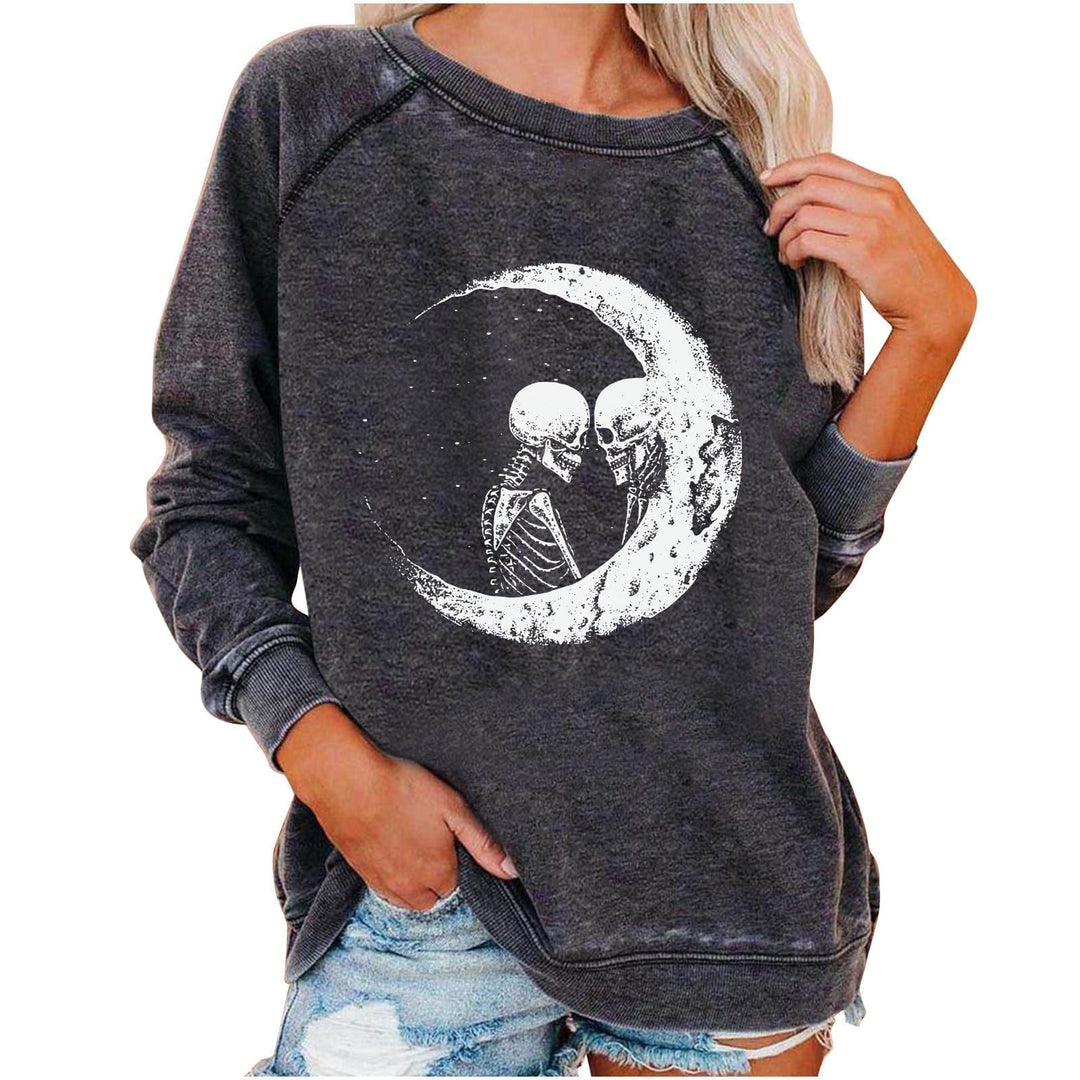 Halloween Skull Funky Print Sweatshirt For Women BENNYS 