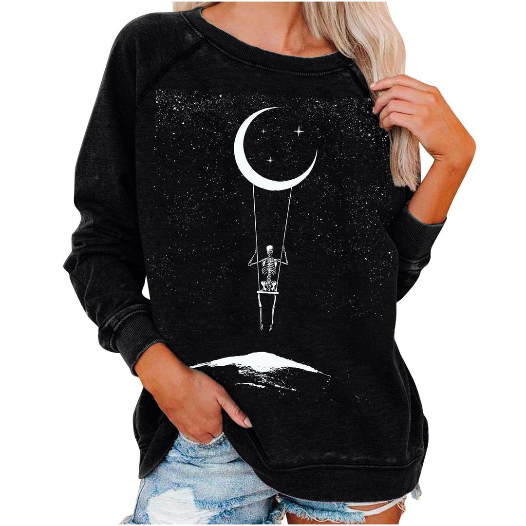 Halloween Skull Funky Print Sweatshirt For Women BENNYS 