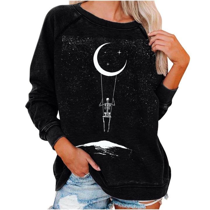 Halloween Skull Funky Print Sweatshirt For Women BENNYS 