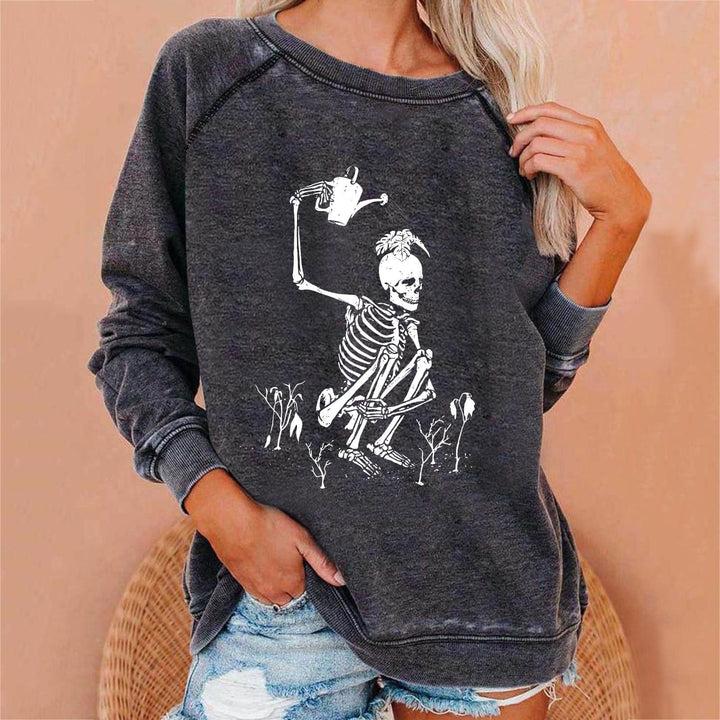 Halloween Skull Funky Print Sweatshirt For Women BENNYS 