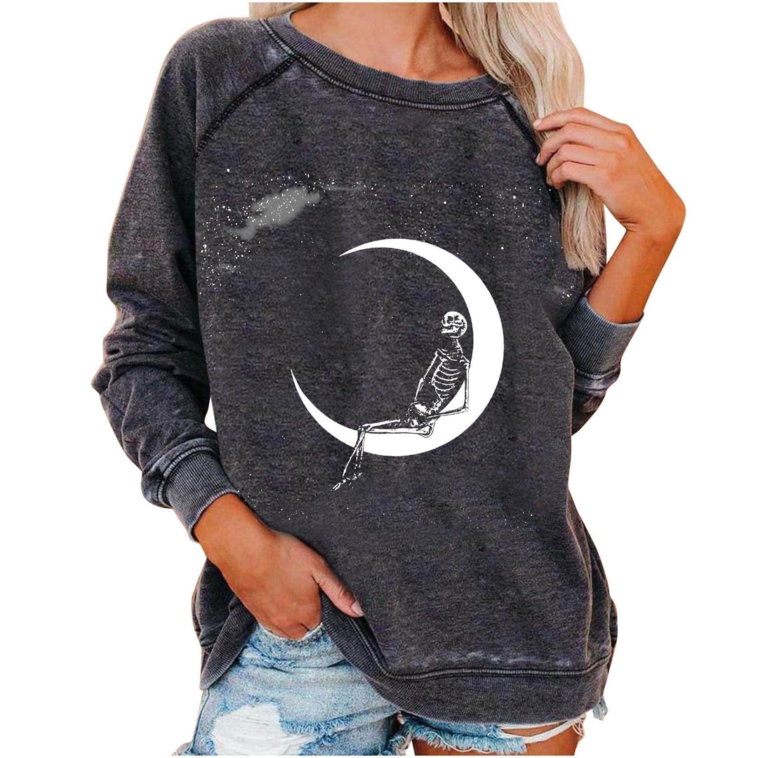 Halloween Skull Funky Print Sweatshirt For Women BENNYS 