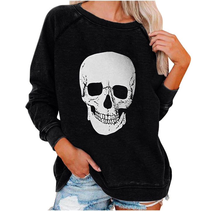 Halloween Skull Funky Print Sweatshirt For Women BENNYS 