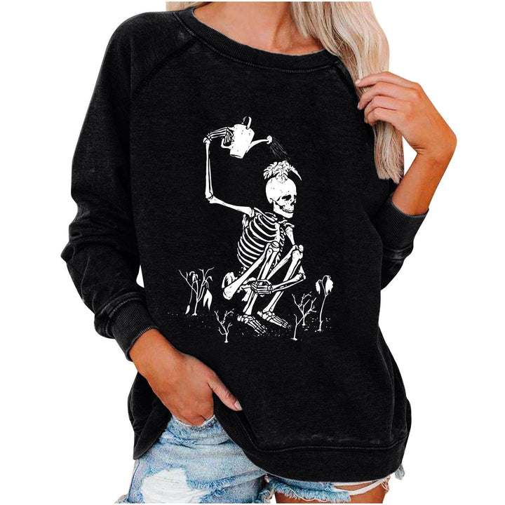 Halloween Skull Funky Print Sweatshirt For Women BENNYS 