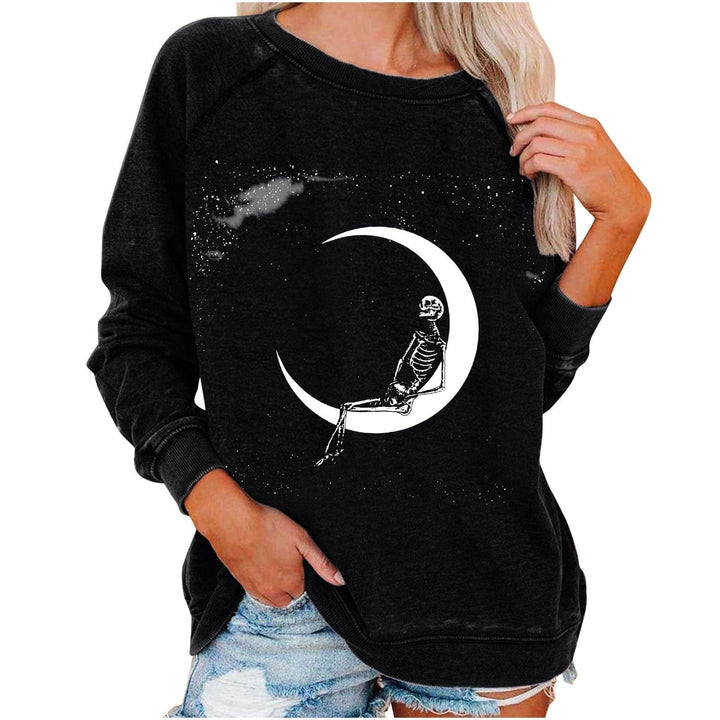 Halloween Skull Funky Print Sweatshirt For Women BENNYS 