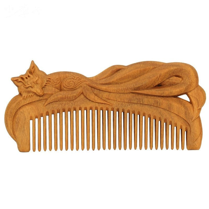 Hand-carved Green Sandalwood Craft Comb for Hair BENNYS 