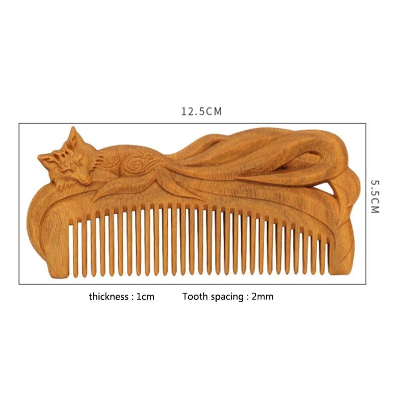 Hand-carved Green Sandalwood Craft Comb for Hair BENNYS 