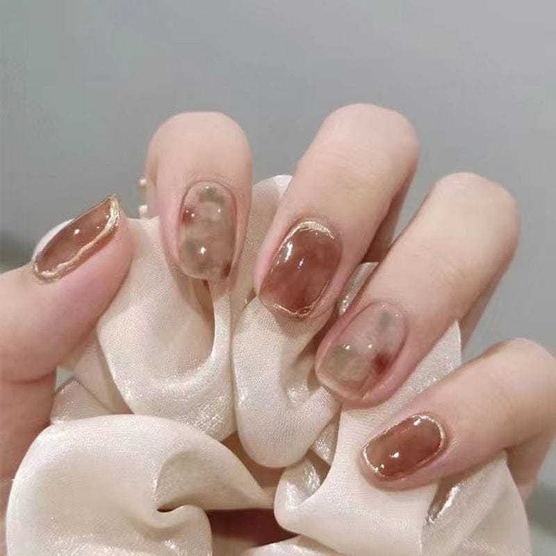 Handmade Camellia Wearing Nail Art Fake Nails Removable BENNYS 