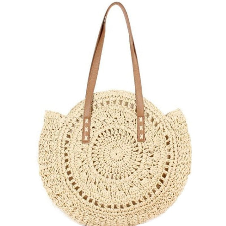 Handmade Woven Summer Beach Round Straw Bags for Women BENNYS 