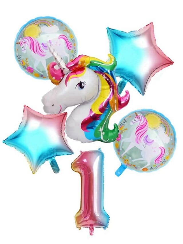 Happy Birthday Unicorn Foil Balloons Figures BENNYS 