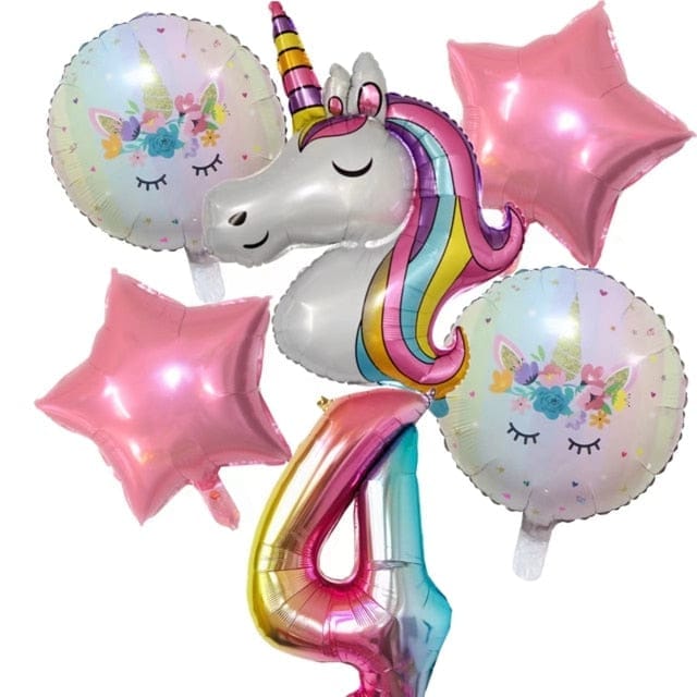 Happy Birthday Unicorn Foil Balloons Figures BENNYS 