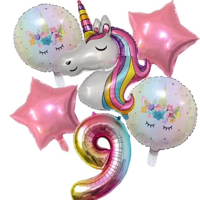 Happy Birthday Unicorn Foil Balloons Figures BENNYS 
