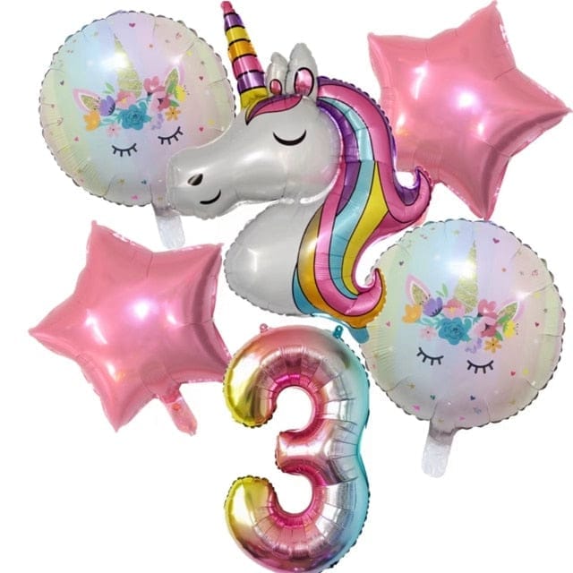 Happy Birthday Unicorn Foil Balloons Figures BENNYS 