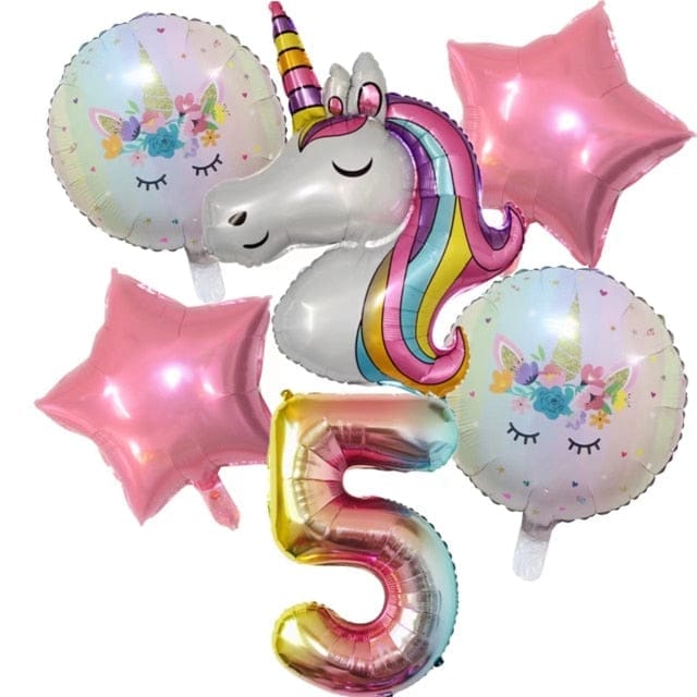 Happy Birthday Unicorn Foil Balloons Figures BENNYS 