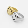 Happy Smiley Face Stainless Steel Retro Vintage Gothic Rings for Women BENNYS 