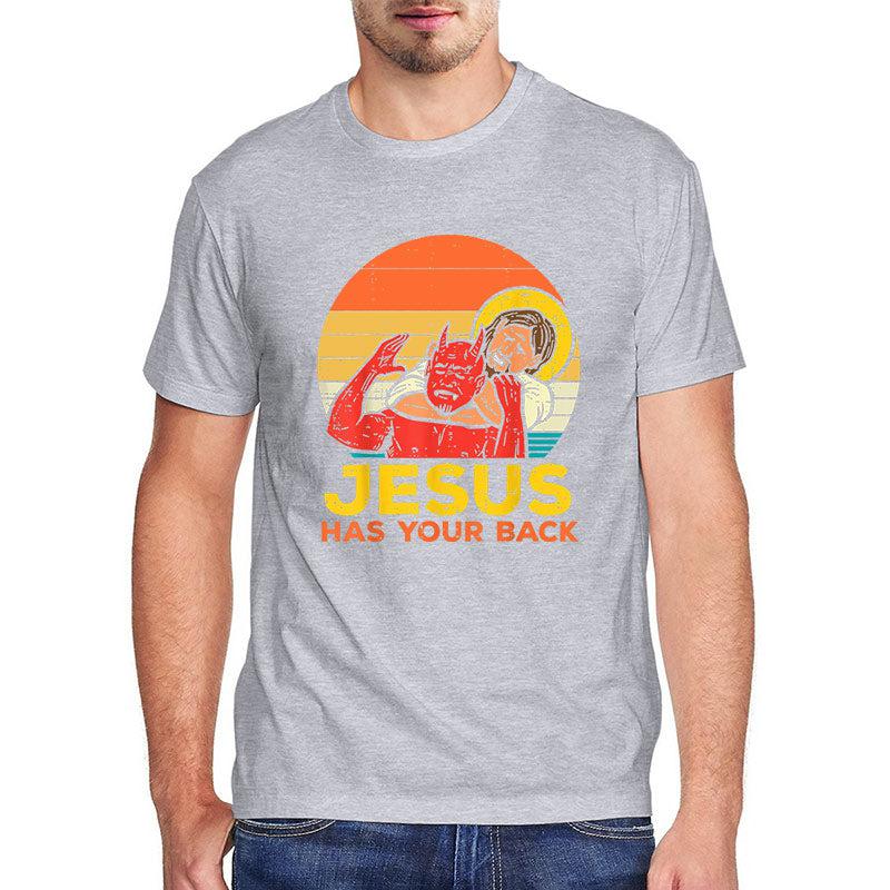 Men's Jesus Has Your Back Retro Christian Men TShirt-shirt-Bennys Beauty World