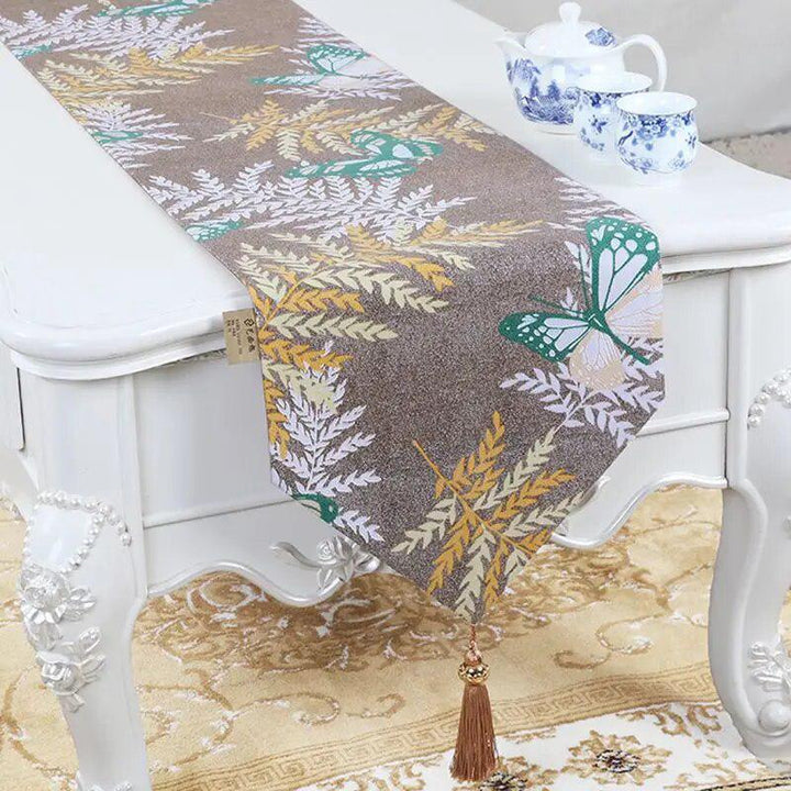 Modern Luxury Table Runner With Tassels For Dining Coffee Table Cover Party Living Room Floral Runners Tablecloth Decoration-Arlik interiors