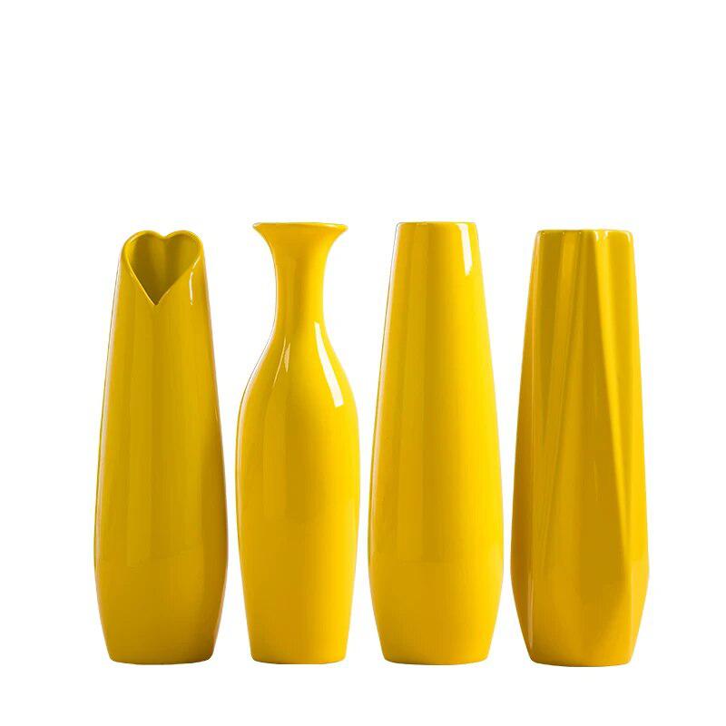 Yellow Ceramic Vase Home Decor-Vase-Arlik interiors