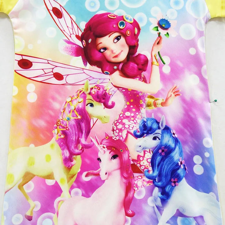 Cartoon Mia and Me Children's Nightdress Unicorn Girl's Clothing