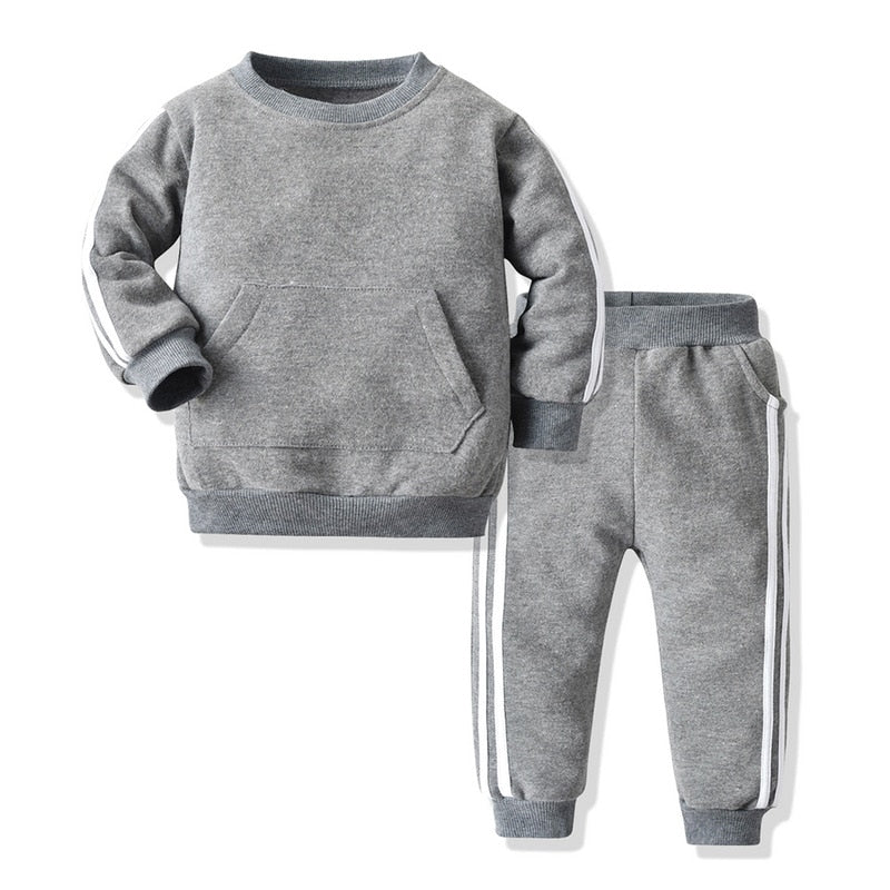 top and top Baby Clothing Sets Baby Boy Girls Clothes 2PCS Outfits Fleece Hooded Tops Pants Bebes Tracksuit Sports Clothes-0-Bennys Beauty World