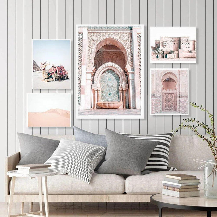 Morocco Door Kasbah Camel Desert Nordic Posters And Prints Wall Art Canvas Painting Wall Pictures For Living Room Home Decor-Arlik interiors