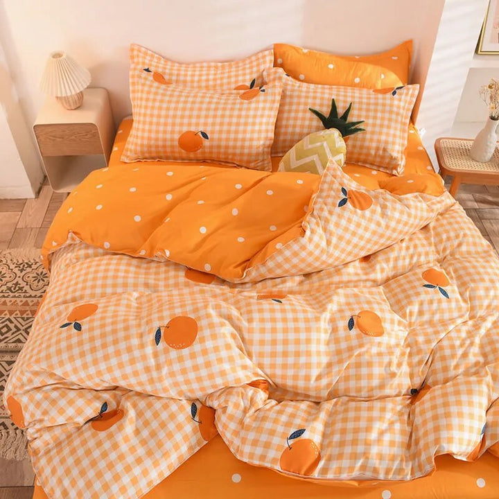 Plaid Duvet Cover Bedding Set-Arlik interiors