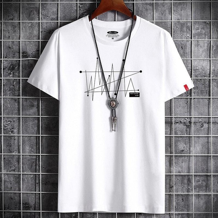 Men's Loose Cotton Fashion Short Sleeve T-shirt-shirt-Bennys Beauty World