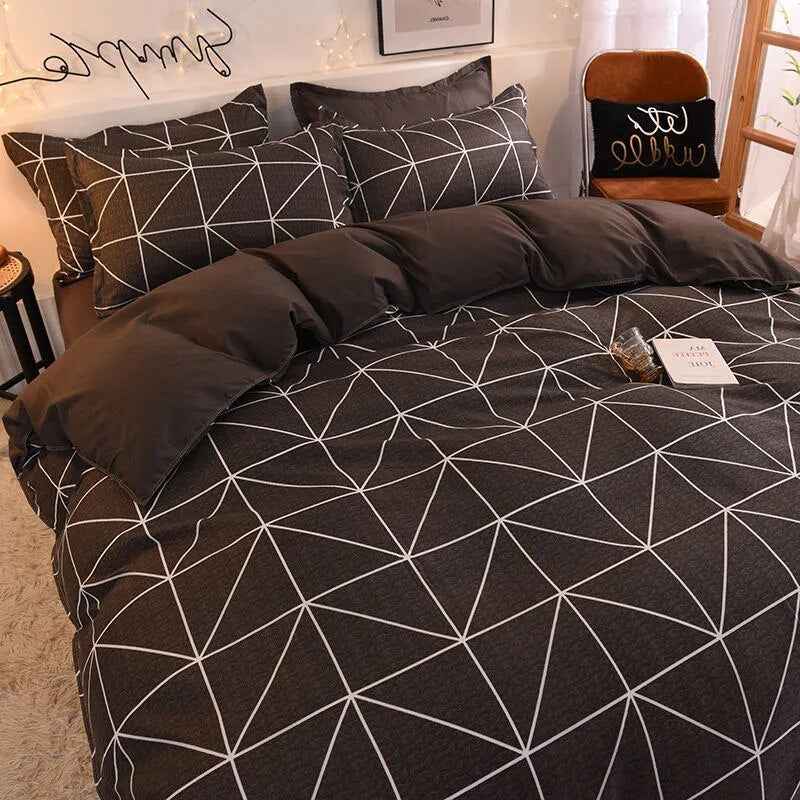 Plaid Duvet Cover Bedding Set-Arlik interiors