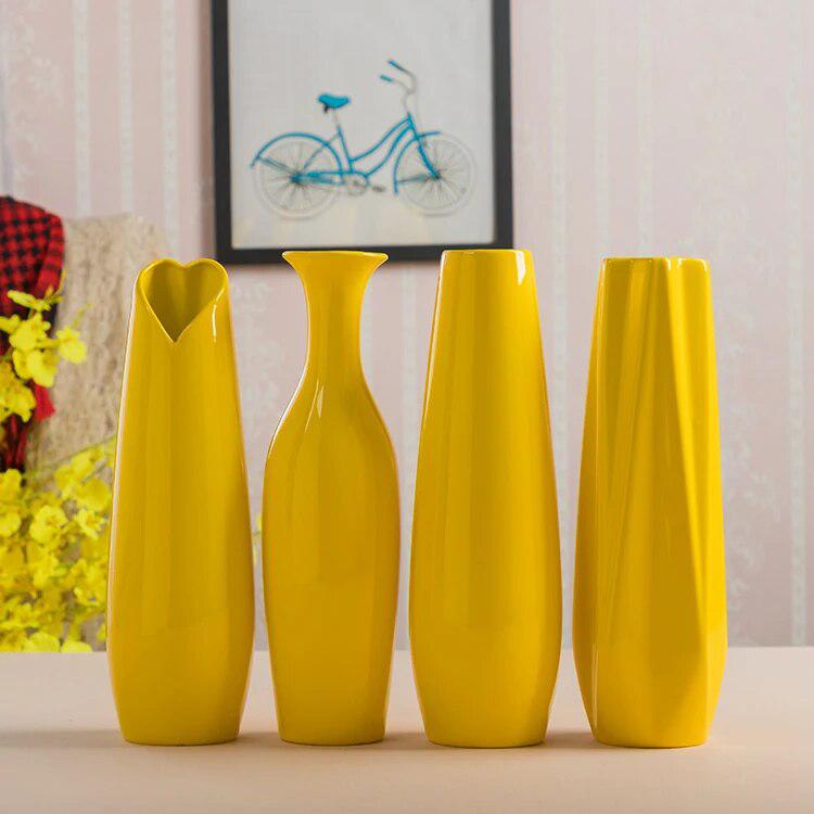 Yellow Ceramic Vase Home Decor-Vase-Arlik interiors