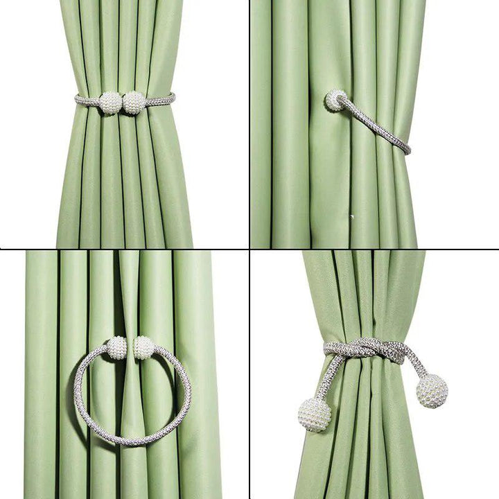 Magnetic Curtain Clip Room Accessories Pearl Ball Curtains Holder Buckle Rope Tieback Home Decor Hanging Ball Tie Back Holdback-Arlik interiors