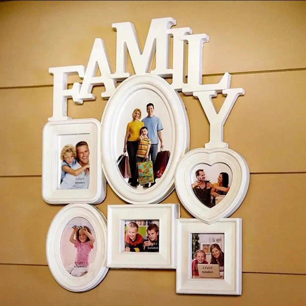 Plastic Family Photo Frame Wall Hanging Picture Holder Display Home Room Decor-Arlik interiors