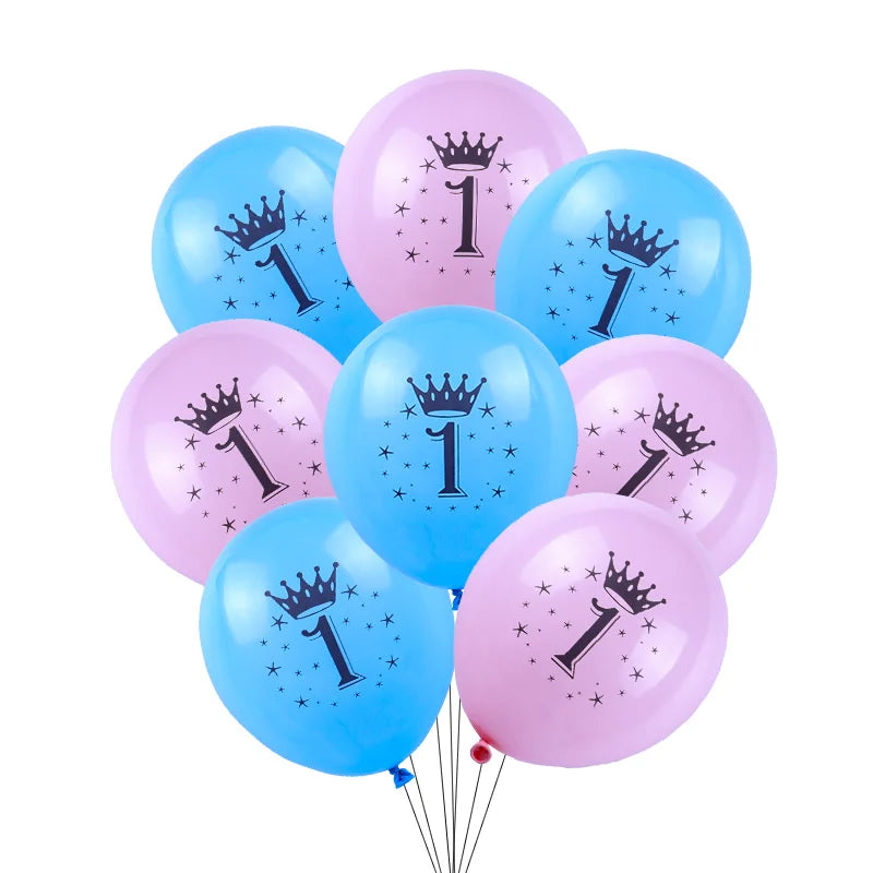 10pcs happy birthday balloons party decorations pink and blue balloons