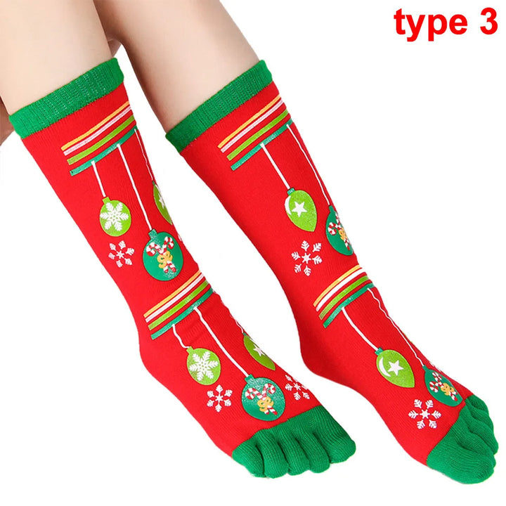 Fashion Christmas Toe Socks Santa Claus Gift Kids Unisex Xmas Cartoon Socks