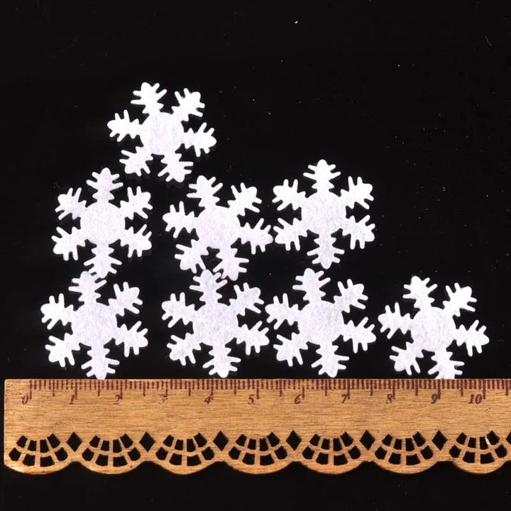 White Felt Snowflake Christmas Sticker
