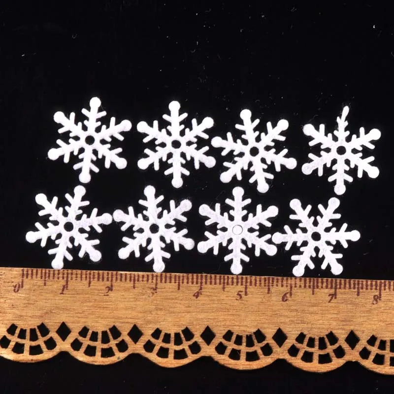 White Felt Snowflake Christmas Sticker