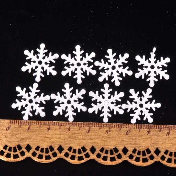 White Felt Snowflake Christmas Sticker