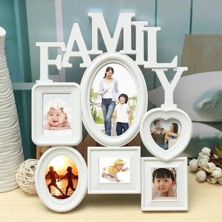 Plastic Family Photo Frame Wall Hanging Picture Holder Display Home Room Decor-Arlik interiors